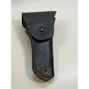 Vintage U.S. Military Leather Holster Marked Durable Collector's Item Black